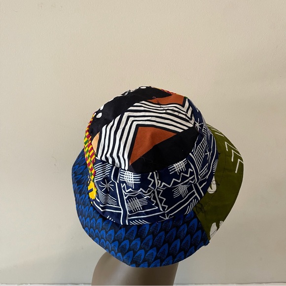 African Print Ankara Multicolor Handmade Bohemian Patchwork Bucket Hat - Picture 7 of 8